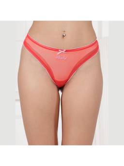 PrettyCat - Womens Front Baby Print Low Rise See Through Hot Thong Panty