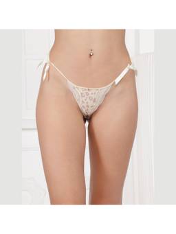 PrettyCat - Womens Side Bows Waistband Low Rise Hot Thong Panty