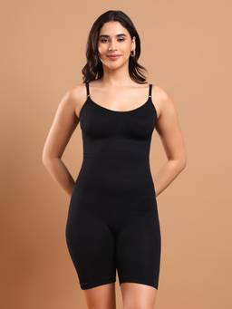 BRACHY - Black Slim Fit High Compression Full Bodysuit Slimmer Shapewear