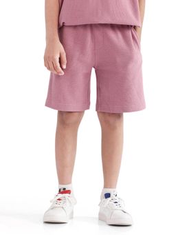 RARE ONES - Dusky Pink Cole Cotton Self Design Shorts - Rare Ones By Rare Rabbit