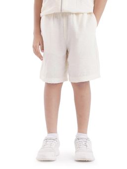 RARE ONES - Off White Cosd Viscose Fabric Drawstring Closure Solid Shorts - Rare Ones By Rare Rabbit