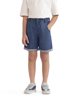 RARE ONES - Blue Mike Cotton Denim Drawstring Closure Solid Short - Rare Ones By Rare Rabbit