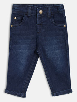 MINI KLUB - Cotton Solid Denim Pant - Blue