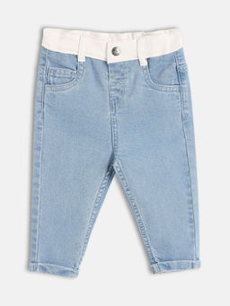 MINI KLUB - Cotton Solid Denim Pant - Light Blue