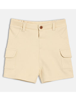 MINI KLUB - Cotton Solid Shorts - Beige