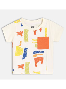 MINI KLUB - Cotton Half Sleeves Abstract Printed Tee - Beige