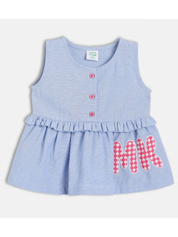 MINI KLUB - Cotton Sleeveless Text Printed Top - Lavender