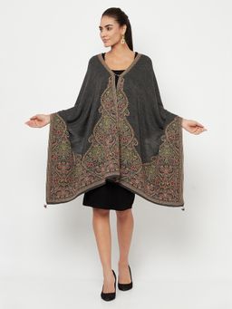 KnitStudio - Grey Floral Knitted Shawl