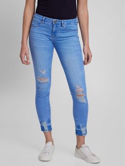 Spykar - Women Mid Blue Lycra Slim Fit Regular Length Jeans (alicia)