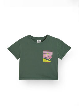 ANTHRILO - California Tennis Dark Green Summer Girls T-Shirt