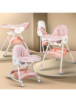 BAYBEE - Pink Throne 4 In 1 High Chair For Baby (18-24 Months)