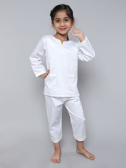 Little Clothings - Girls Plain Full Sleeve Top with Matching Pyjama (Set of 2)