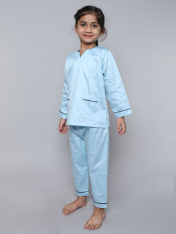 Little Clothings - Girls Plain Full Sleeve Top with Matching Pyjama (Set of 2)