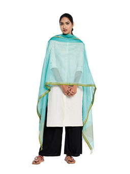Fabindia - Cotton Silk Kota Printed Dupatta- Blue