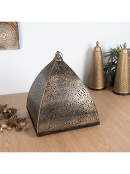 HomeTown - Metal Lantern, Antique Gold
