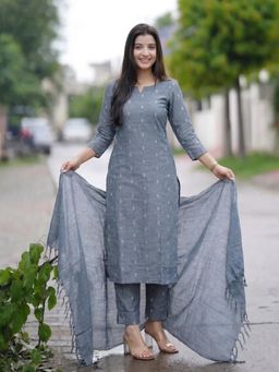 Gahan - Womens Green Rayon Blend Printed Straight Kurta and Pant With Dupatta