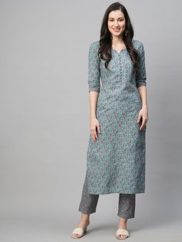 Gahan - Womens Viscose Rayon Straight Printed Kurta With Pant