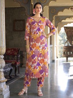 Gahan - Womens Multi Rayon Blend Printed Straight Kurta With Pant