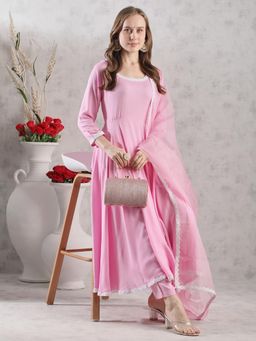Gahan - Womens Viscose Rayon Anarkali Solid Kurta With Pant & Dupatta