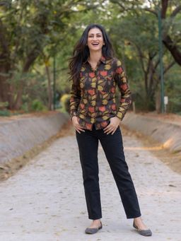 Gahan - Womens Black Printed Rayon Blend Shirt