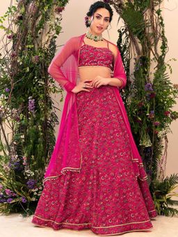 Indya - Varun Bahl X Indya Hot Pink Mesh Dupatta