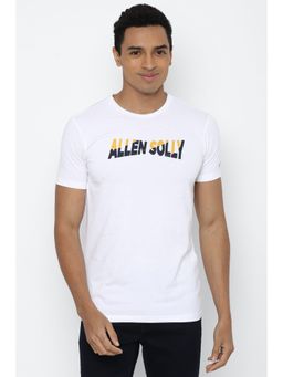 Allen Solly - Men White Print Crew Neck Graphic T-Shirt