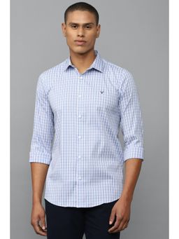 Allen Solly - Men Blue Slim Fit Check Full Sleeves Casual Shirt