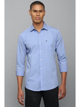Allen Solly - Men Blue Slim Fit Solid Full Sleeves Casual Shirt
