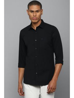 Allen Solly - Men Black Slim Fit Solid Full Sleeves Casual Shirt