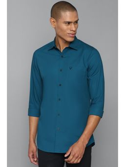 Allen Solly - Men Blue Slim Fit Solid Full Sleeves Casual Shirt
