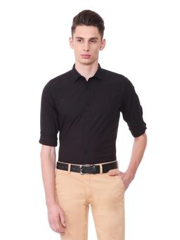 Allen Solly - Men Black Ultra Slim Fit Solid Full Sleeves Casual Shirt