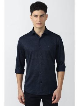 Van Heusen - Navy Blue Textured Casual Shirt
