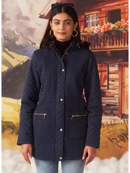 Lakshita - Navy Monochrome Acrylic Jacket for Women