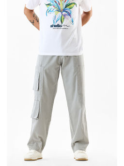 Snitch - Grey Solid Regular Fit Cargo Pant