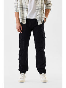 Snitch - Black Solid Regular Fit Joggers