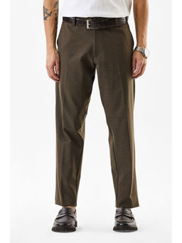 Snitch - Brown Solid Slim Fit Trouser