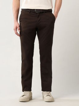 Arrow Newyork - Brown Solid Slim Fit Trouser