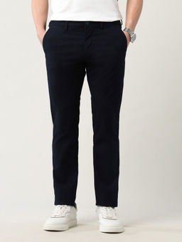 Arrow - Navy Blue Solid Slim Fit Trouser