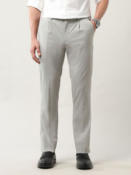 Arrow - Grey Solid Regular Fit Trouser
