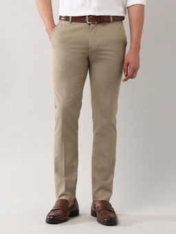 Arrow - Beige Textured Regular Fit Trouser