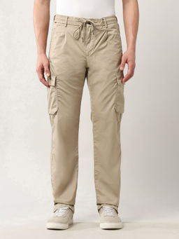 Arrow Sports - Brown Solid Regular Fit Cargo Pant