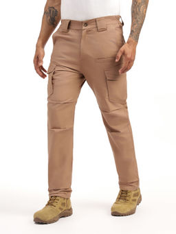 MountMiller - Khaki Solid Regular Fit Cargo Pant