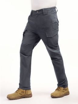 MountMiller - Grey Solid Regular Fit Cargo Pant