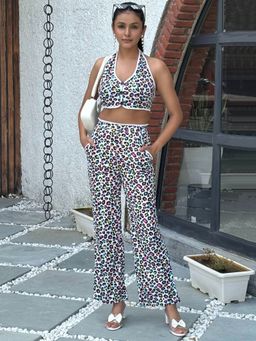 Tandul - Leopard Printed White Co-Ord Set