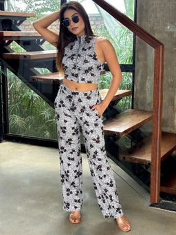 Tandul - Stunning Floral Printed Grey Co-Ord Set