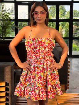 Tandul - Floral Printed Multicolour Dress