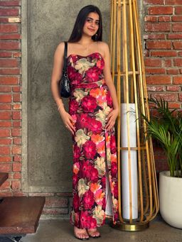 Tandul - Floral Printed Multicolour Dress