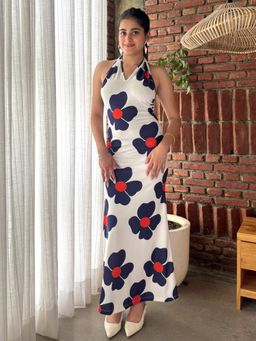 Tandul - Stunning Printed Bodycon White Dress