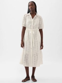 GAP - Cut-Work Tiered Off White Dress