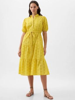 GAP - Cut-Work Tiered Yellow Dress